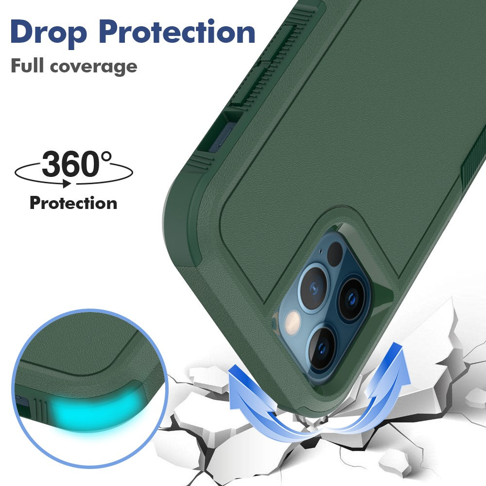 For iPhone 12 Pro / 12 6.1 inch Anti-scratch Phone Case Hard PC + Soft TPU Raised Bezel Protection Phone Cover