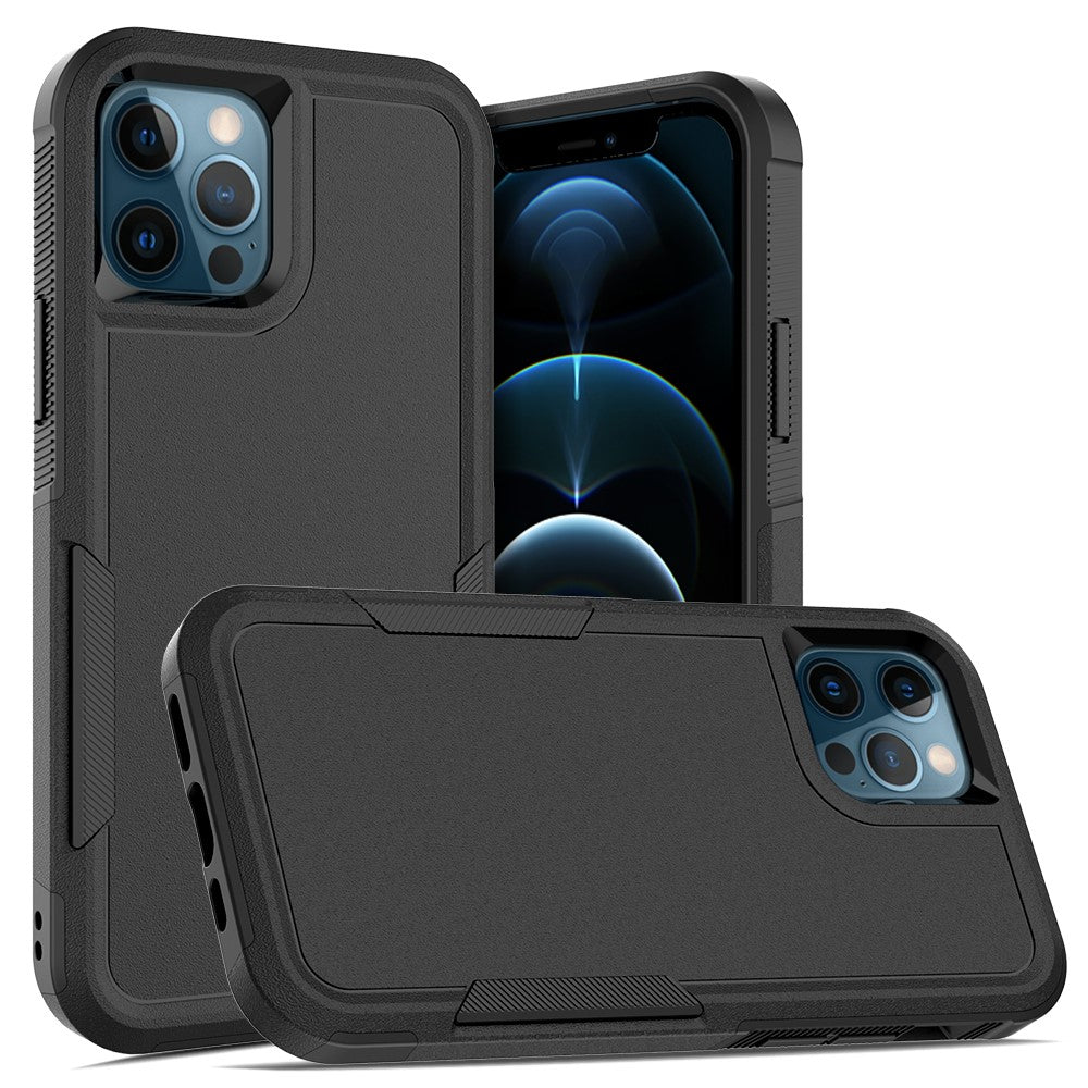 For iPhone 12 Pro / 12 6.1 inch Anti-scratch Phone Case Hard PC + Soft TPU Raised Bezel Protection Phone Cover