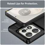 For Motorola Edge 50 Pro 5G Case Carbon Fiber Texture Brushed Soft TPU Phone Cover