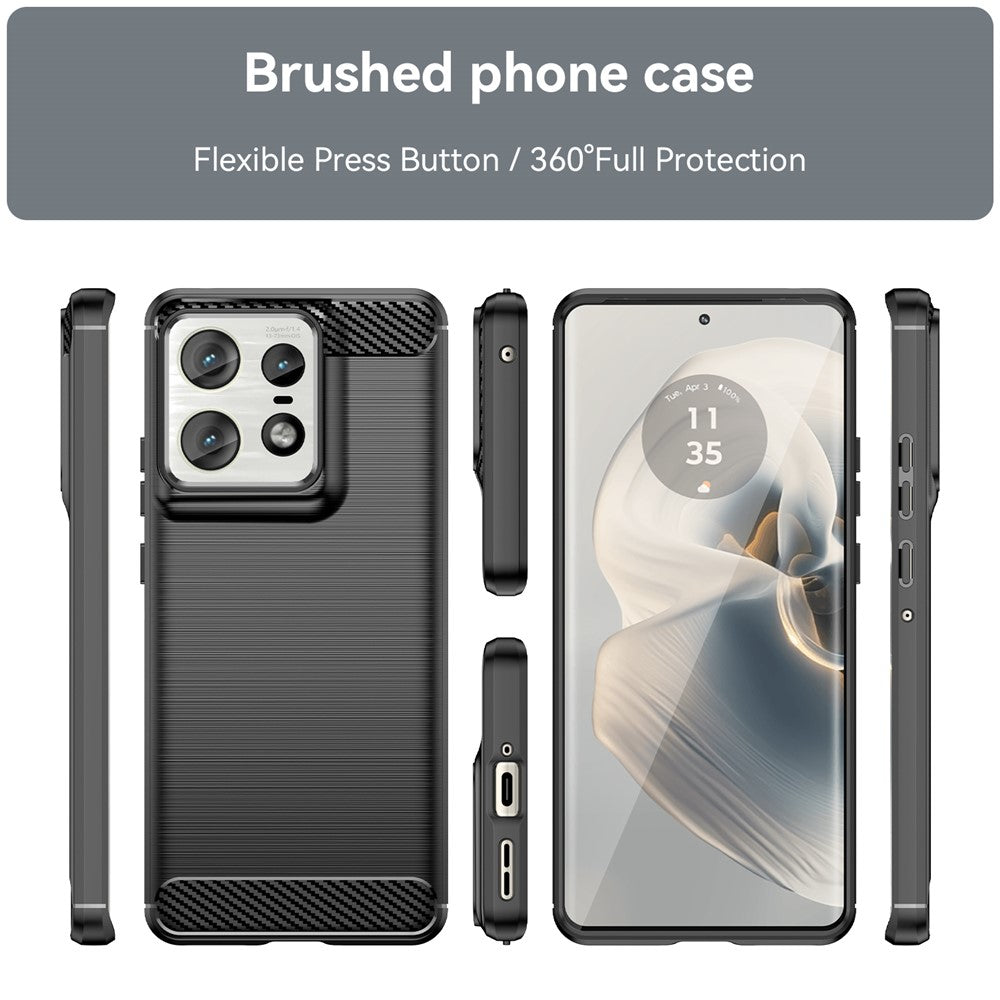 For Motorola Edge 50 Pro 5G Case Carbon Fiber Texture Brushed Soft TPU Phone Cover