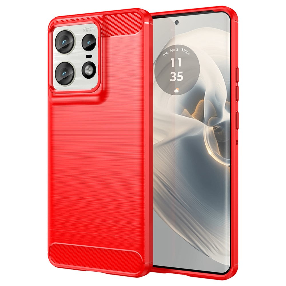 For Motorola Edge 50 Pro 5G Case Carbon Fiber Texture Brushed Soft TPU Phone Cover