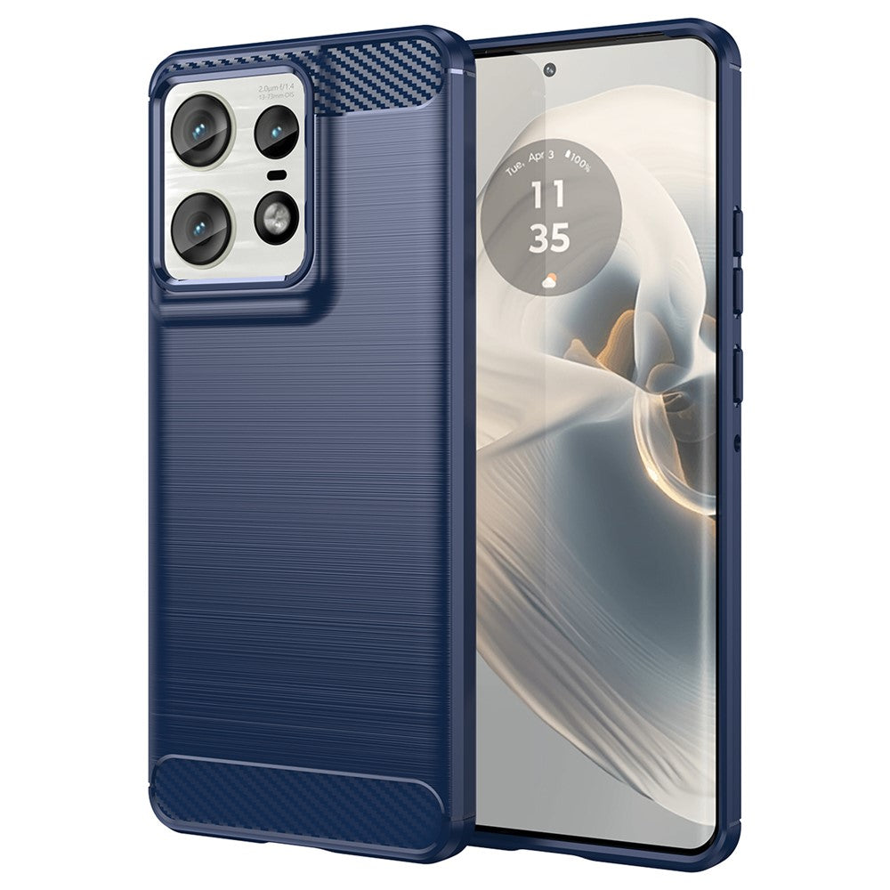 For Motorola Edge 50 Pro 5G Case Carbon Fiber Texture Brushed Soft TPU Phone Cover