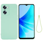 For Oppo A77 4G / A77s 4G / A57e 4G Slim Case Liquid Silicone Phone Cover with Hand Strap