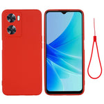 For Oppo A77 4G / A77s 4G / A57e 4G Slim Case Liquid Silicone Phone Cover with Hand Strap