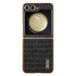 AZNS For Samsung Galaxy Z Flip7 FE 5G / Z Flip6 5G Case Crocodile Pattern PU Leather Phone Cover