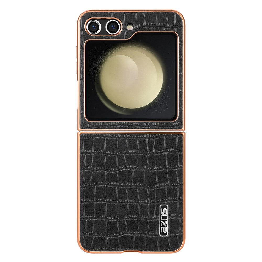 AZNS For Samsung Galaxy Z Flip7 FE 5G / Z Flip6 5G Case Crocodile Pattern PU Leather Phone Cover