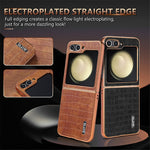 AZNS For Samsung Galaxy Z Flip7 FE 5G / Z Flip6 5G Case Crocodile Pattern PU Leather Phone Cover