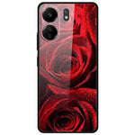 For Xiaomi Redmi 13C 4G / Poco C65 4G Case Pattern Print Tempered Glass+TPU Phone Cover