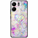 For Xiaomi Redmi 13C 4G / Poco C65 4G Case Pattern Print Tempered Glass+TPU Phone Cover