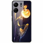 For Xiaomi Redmi 13C 4G / Poco C65 4G Case Pattern Print Tempered Glass+TPU Phone Cover