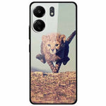 For Xiaomi Redmi 13C 4G / Poco C65 4G Case Pattern Print Tempered Glass+TPU Phone Cover