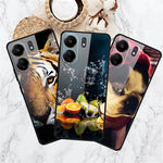 For Xiaomi Redmi 13C 4G / Poco C65 4G Case Pattern Tempered Glass Anti-Drop Phone Cover