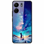 For Xiaomi Redmi 13C 4G / Poco C65 4G Case Pattern Tempered Glass Anti-Drop Phone Cover