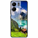 For Xiaomi Redmi 13C 4G / Poco C65 4G Case Pattern Tempered Glass Anti-Drop Phone Cover