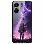 For Xiaomi Redmi 13C 4G / Poco C65 4G Case Pattern Tempered Glass Anti-Drop Phone Cover
