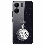 For Xiaomi Redmi 13C 4G / Poco C65 4G Case Pattern Tempered Glass Anti-Drop Phone Cover
