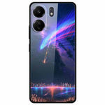 For Xiaomi Redmi 13C 4G / Poco C65 4G Case Pattern Tempered Glass Anti-Drop Phone Cover