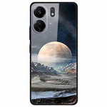 For Xiaomi Redmi 13C 4G / Poco C65 4G Case Pattern Tempered Glass Anti-Drop Phone Cover