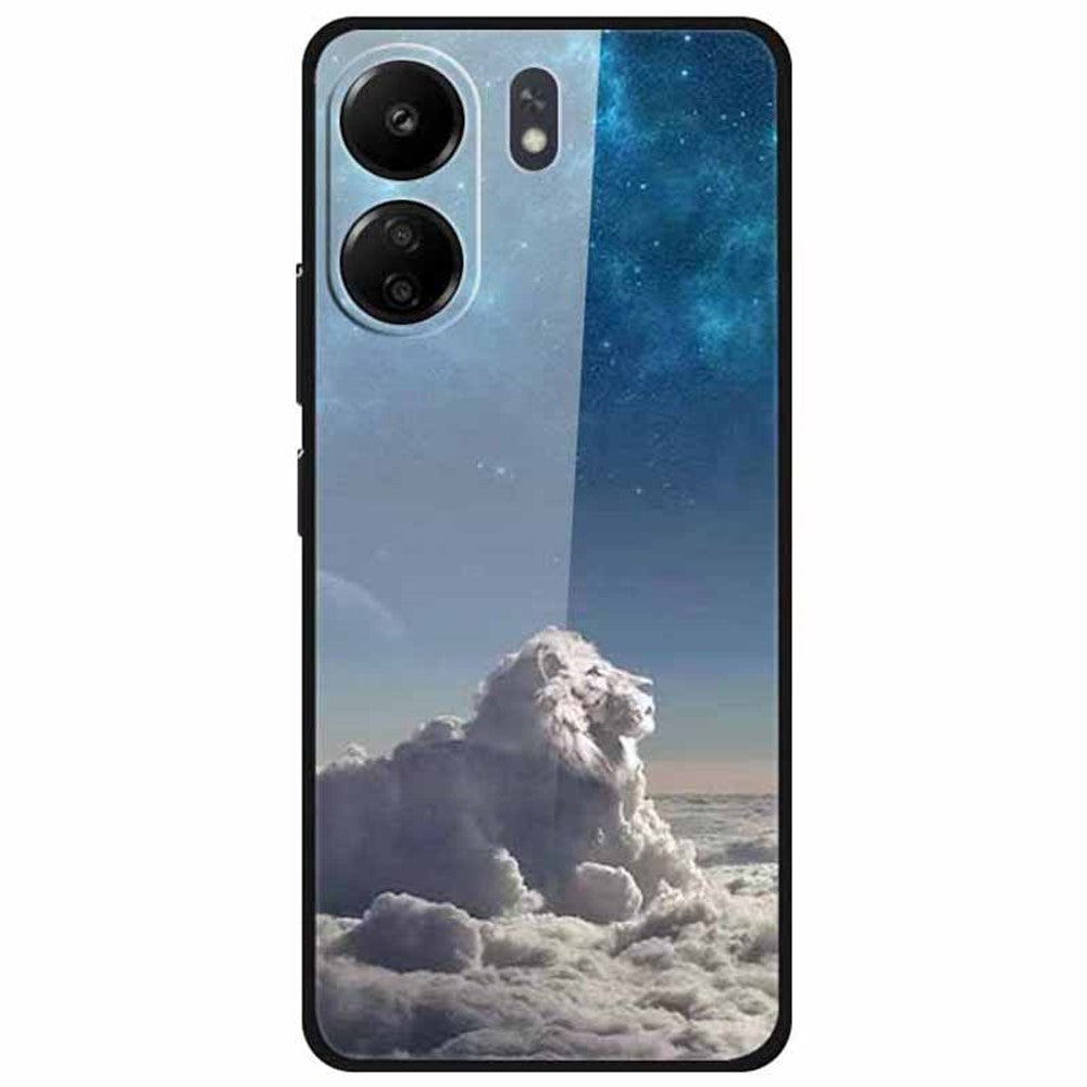 For Xiaomi Redmi 13C 4G / Poco C65 4G Case Anti-Scratch Tempered Glass Pattern Phone Cover