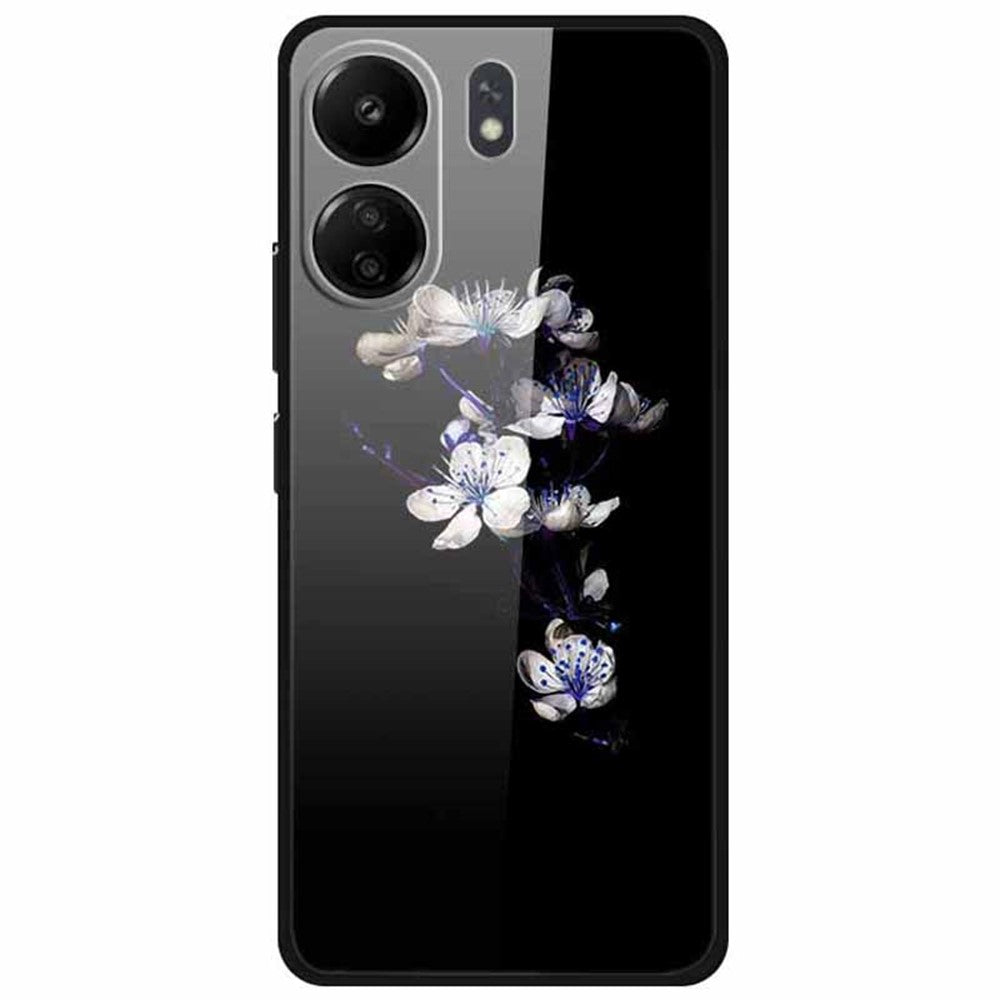 For Xiaomi Redmi 13C 4G / Poco C65 4G Case Anti-Scratch Tempered Glass Pattern Phone Cover