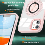 For iPhone 12  /  12 Pro Magnetic Phone Case Kickstand TPU Frame Clear PC Back Cover