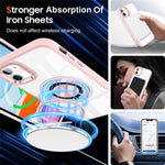 For iPhone 12  /  12 Pro Magnetic Phone Case Kickstand TPU Frame Clear PC Back Cover