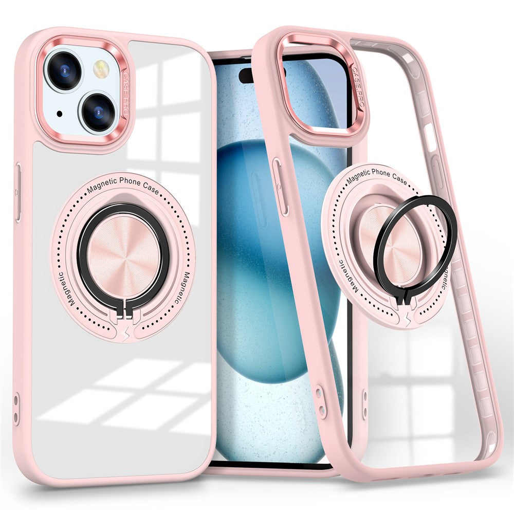 Til iPhone 14 Plus Cover Magnetisk Støtteben TPU Ramme Hårdt PC Klart Telefoncover