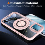For iPhone 14 Plus Case Magnetic Kickstand TPU Frame Hard PC Clear Phone Cover