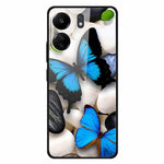 For Xiaomi Redmi 13C 4G / Poco C65 4G Case Pattern Print Tempered Glass Cell Phone Cover