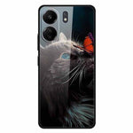 For Xiaomi Redmi 13C 4G / Poco C65 4G Case Pattern Print Tempered Glass Cell Phone Cover