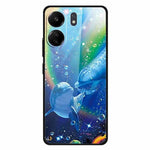 For Xiaomi Redmi 13C 4G / Poco C65 4G Case Pattern Print Tempered Glass Cell Phone Cover