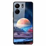 For Xiaomi Redmi 13C 4G / Poco C65 4G Case Pattern Print Tempered Glass Cell Phone Cover