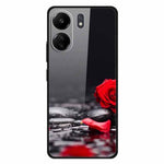 For Xiaomi Redmi 13C 4G / Poco C65 4G Case Pattern Print Tempered Glass Cell Phone Cover