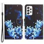 Stand Wallet Case for Samsung Galaxy A53 5G, Cross Texture PU Leather Pattern Printing Folio Flip Phone Cover