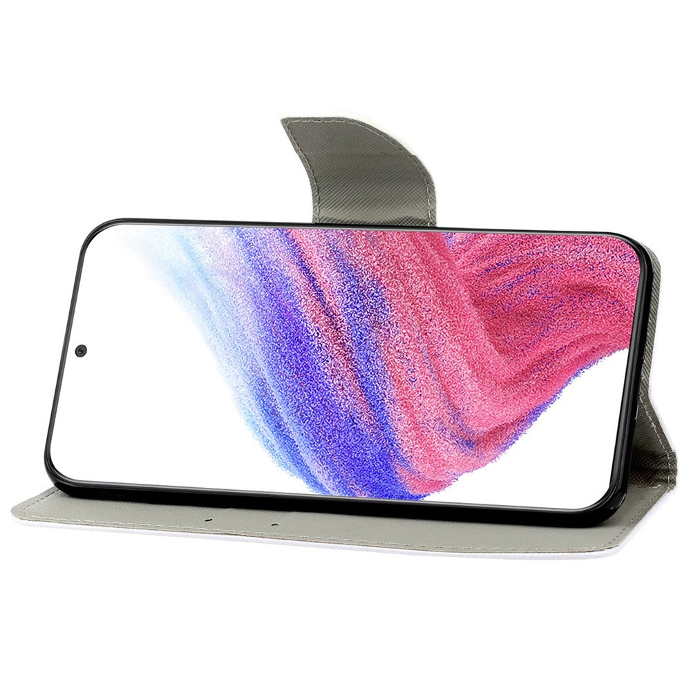 Stand Wallet Case for Samsung Galaxy A53 5G, Cross Texture PU Leather Pattern Printing Folio Flip Phone Cover