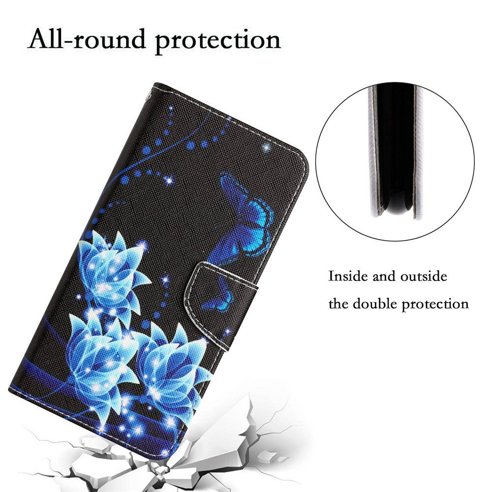 Stand Wallet Case for Samsung Galaxy A53 5G, Cross Texture PU Leather Pattern Printing Folio Flip Phone Cover