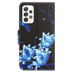 Stand Wallet Case for Samsung Galaxy A53 5G, Cross Texture PU Leather Pattern Printing Folio Flip Phone Cover