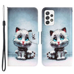 Stand Wallet Case for Samsung Galaxy A53 5G, Cross Texture PU Leather Pattern Printing Folio Flip Phone Cover