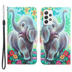 Stand Wallet Case for Samsung Galaxy A53 5G, Cross Texture PU Leather Pattern Printing Folio Flip Phone Cover