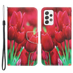 Stand Wallet Case for Samsung Galaxy A53 5G, Cross Texture PU Leather Pattern Printing Folio Flip Phone Cover