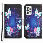 Stand Wallet Case for Samsung Galaxy A53 5G, Cross Texture PU Leather Pattern Printing Folio Flip Phone Cover