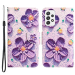 Stand Wallet Case for Samsung Galaxy A53 5G, Cross Texture PU Leather Pattern Printing Folio Flip Phone Cover