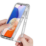 Samsung Galaxy A14 5G / 4G gennemsigtigt mobilcover i akryl + TPU med 3-i-1-design