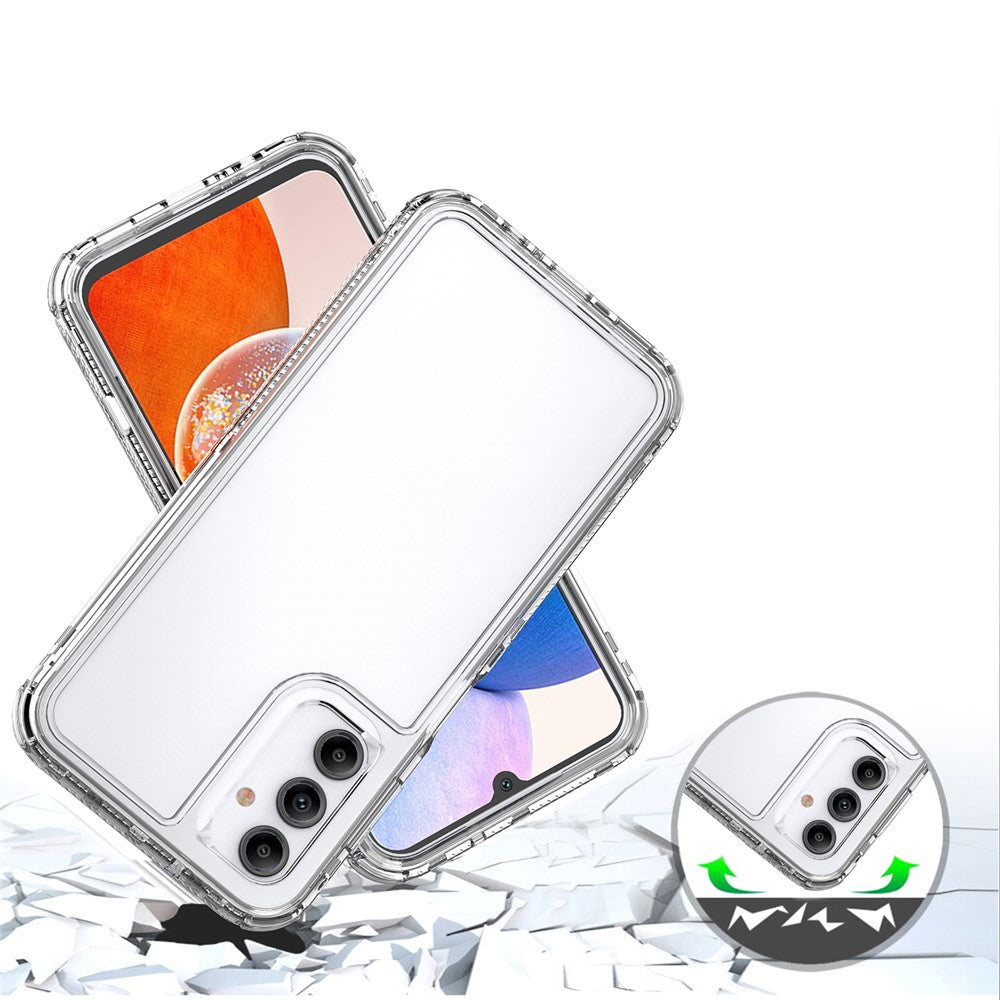Samsung Galaxy A14 5G / 4G gennemsigtigt mobilcover i akryl + TPU med 3-i-1-design