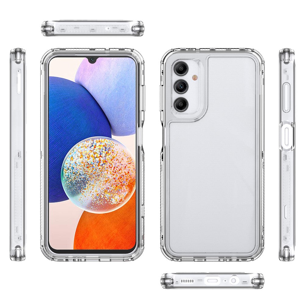 Samsung Galaxy A14 5G / 4G gennemsigtigt mobilcover i akryl + TPU med 3-i-1-design