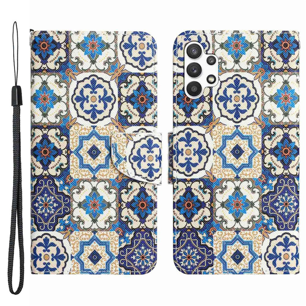 Til Samsung Galaxy A13 4G / 5G / A04s 4G (164.7mm) Telefoncover Mønstertryk PU Læderpungcover med Standfunktion