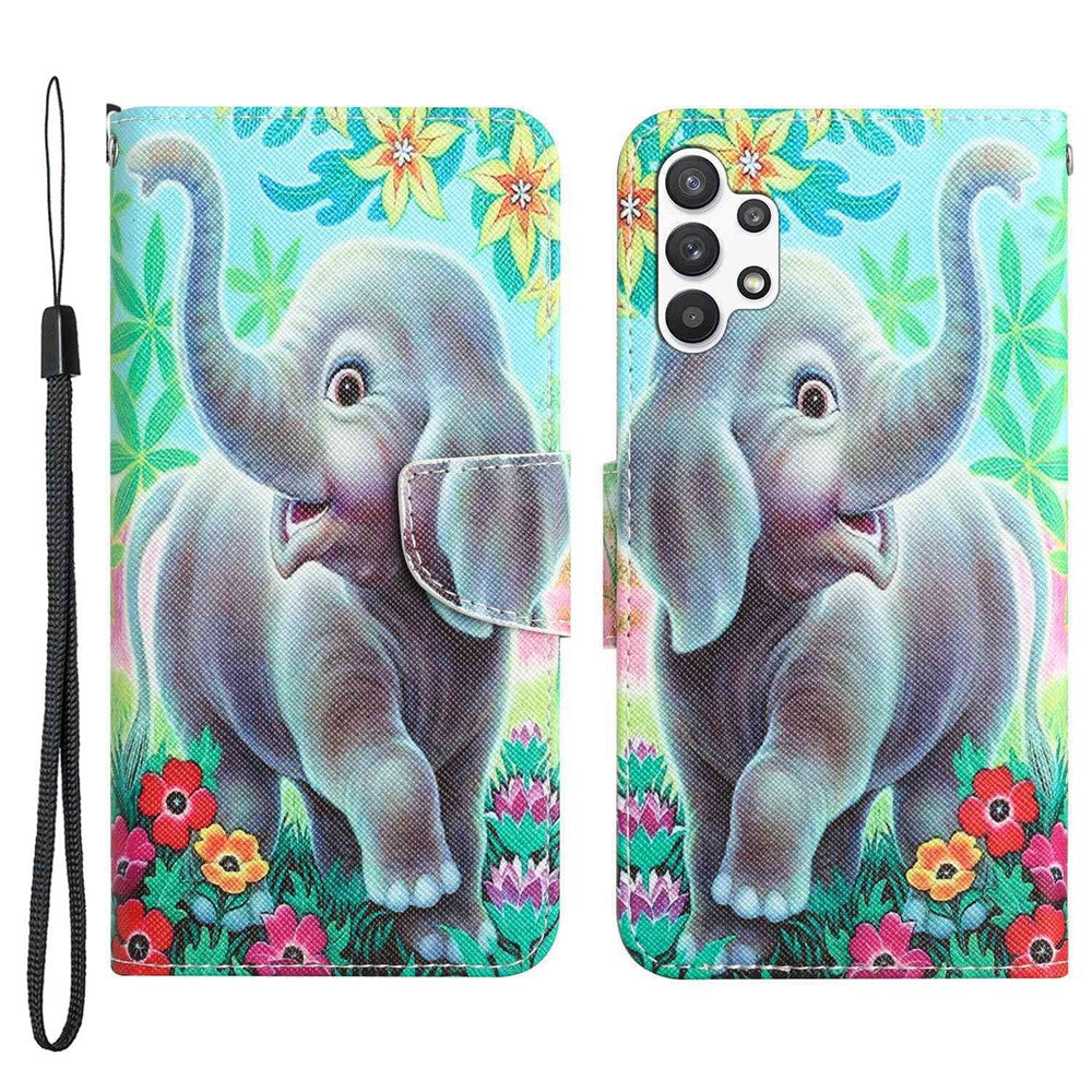 Til Samsung Galaxy A13 4G / 5G / A04s 4G (164.7mm) Telefoncover Mønstertryk PU Læderpungcover med Standfunktion