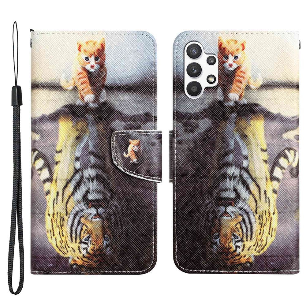 Til Samsung Galaxy A13 4G / 5G / A04s 4G (164.7mm) Telefoncover Mønstertryk PU Læderpungcover med Standfunktion