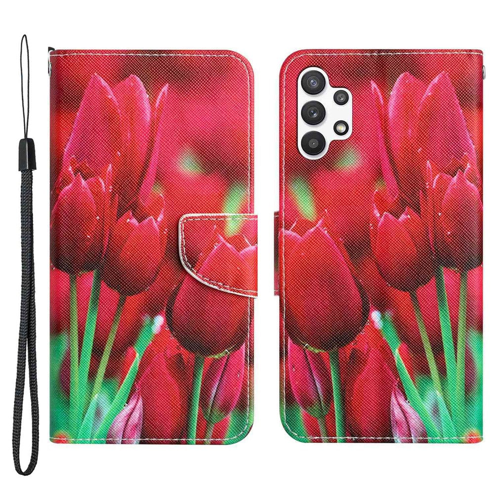 Til Samsung Galaxy A13 4G / 5G / A04s 4G (164.7mm) Telefoncover Mønstertryk PU Læderpungcover med Standfunktion