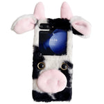 Acrylic Folding Phone Case for Samsung Galaxy Z Flip7 FE 5G / Z Flip6 5G Fluffy Cows Ear Cover